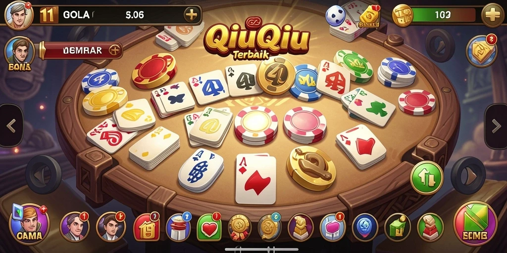 Tampilan gameplay QiuQiu yang seru dan kompetitif.