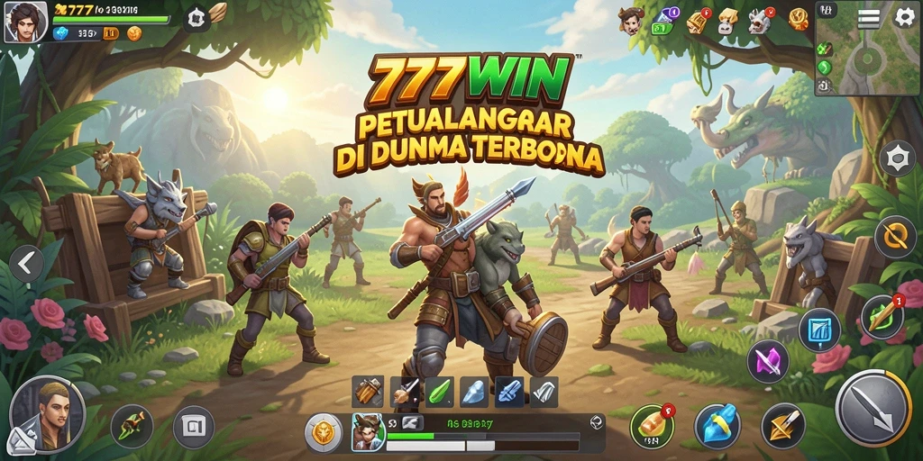 Screenshot menunjukkan pemain menjelajahi dunia luas dalam 777WIN.