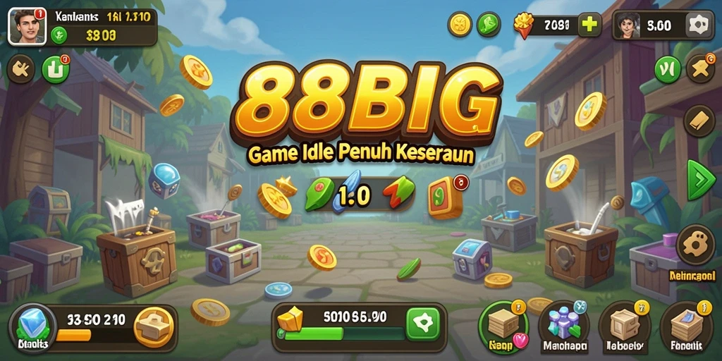 Tampilan gameplay yang menarik dari 88BIG saat mengumpulkan sumber daya secara otomatis.