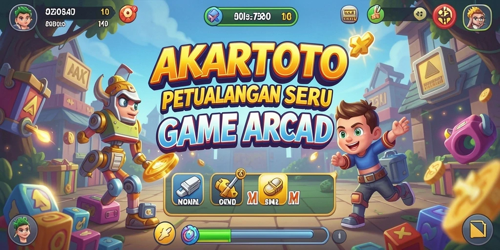 Tangkapan layar utama AKARTOTO menunjukkan gameplay yang menarik dan seru.