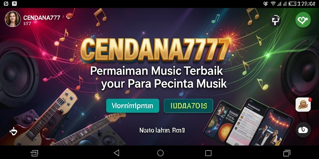 Tampilan utama CENDANA777 dengan gameplay musik yang interaktif.