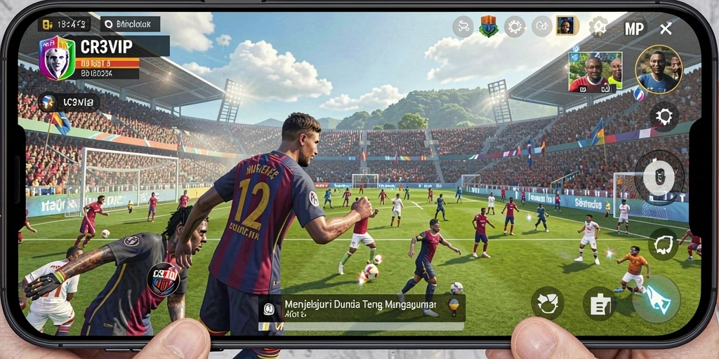 Screenshot utama menunjukkan momen eksplorasi mendebarkan dalam CR7VIP.