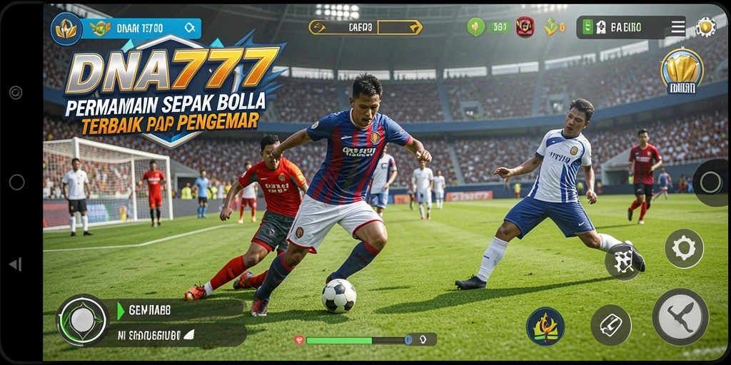 Tampilan gameplay mendebarkan dalam permainan sepak bola DNA777.