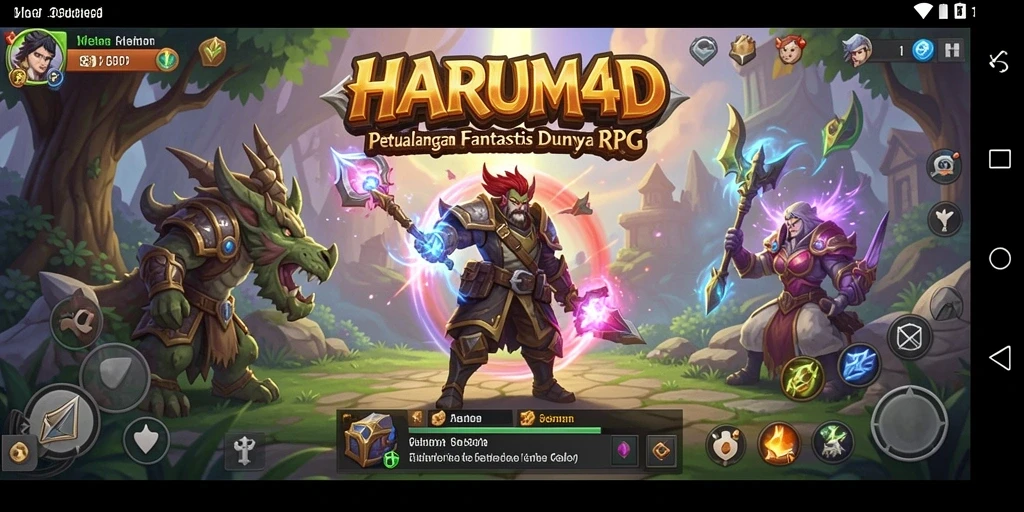 Tangkapan layar menunjukkan aksi seru dalam game RPG HARUM4D.