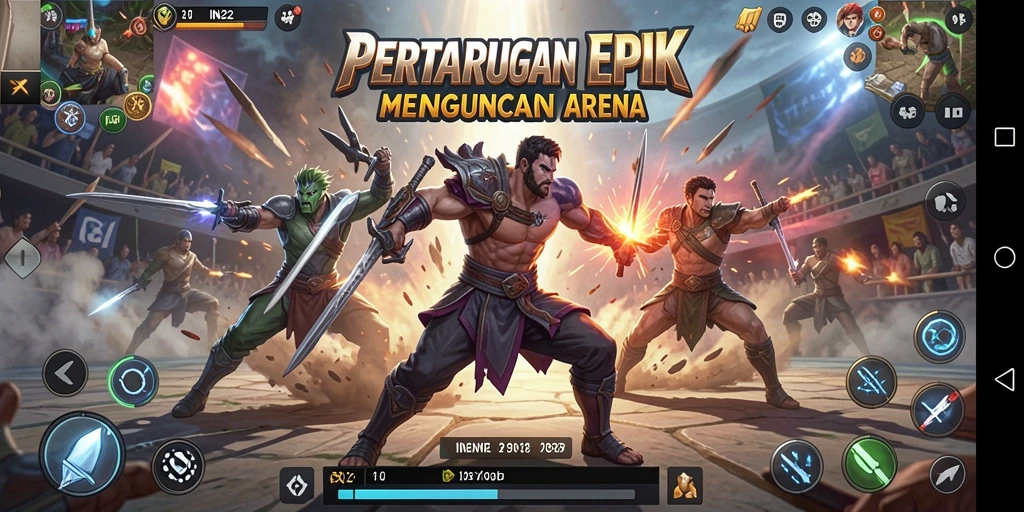 Tampilan aksi seru dalam gameplay Fighting IN22.