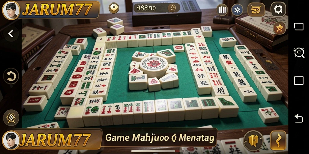 Tampilan gameplay JARUM77 dengan ubin Mahjong yang menarik.