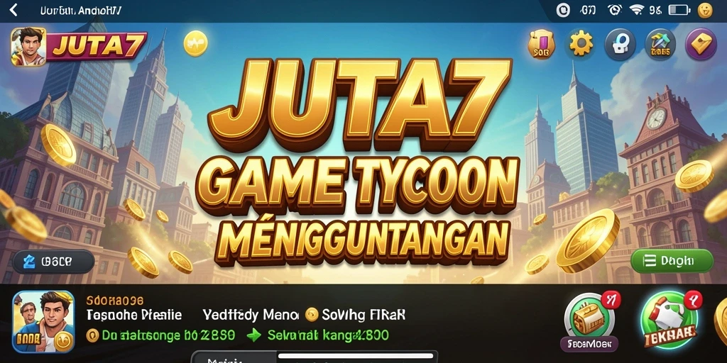 Screenshot utama JUTA7 menampilkan gameplay seru dari simulasi Tycoon.