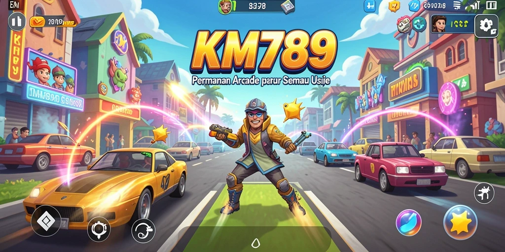 Screenshot menunjukkan aksi cepat dalam permainan Arcade KM789.