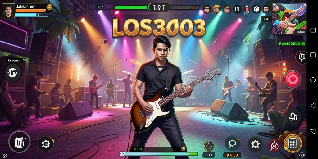 Screenshot menunjukkan pemain beraksi dalam gameplay musik yang menantang.