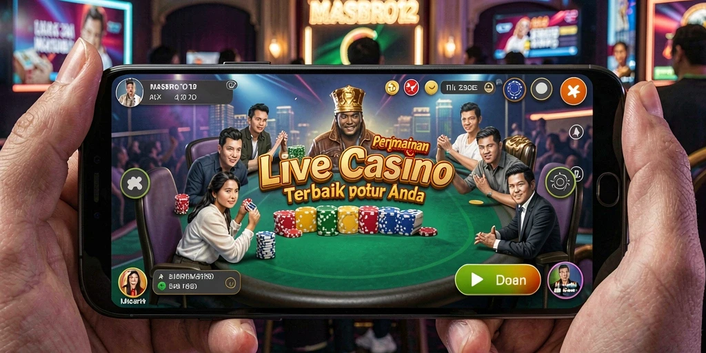 Screenshot gameplay MASBRO12 menunjukkan pengalaman Live Casino yang mendebarkan.