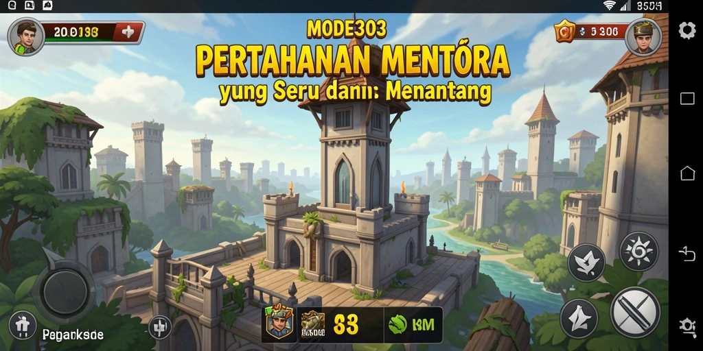 Screenshot gameplay menunjukkan aksi mendebarkan Tower Defense di MODE303.