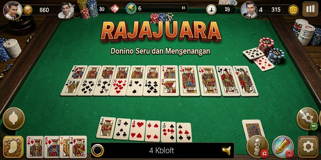 Gambaran gameplay seru RAJAJUARA saat bermain Domino.