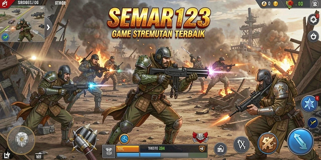 Tampilan gameplay menarik dari SEMAR123 yang menampilkan pertempuran strategi.
